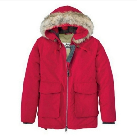 Woolrich Old Red Patrol Down Fur-Trim Parka